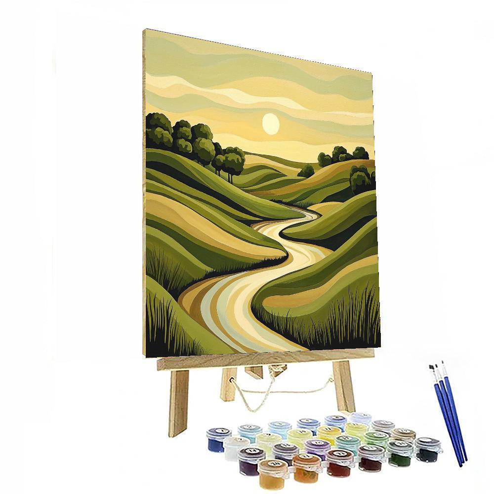 Nandalal Bose Inspired Whispers Of Verdant Vistas  Painting Number Kit