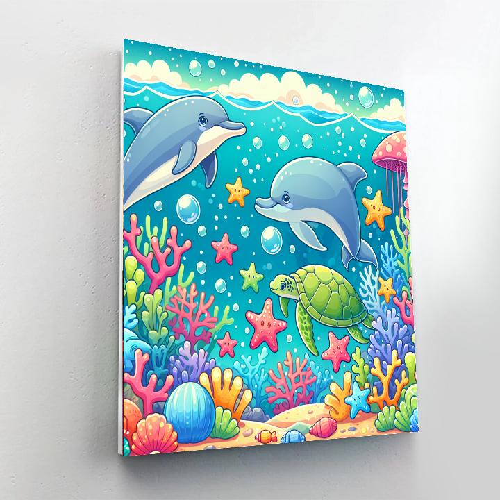 Colorful Ocean Friends Painting Number Kit