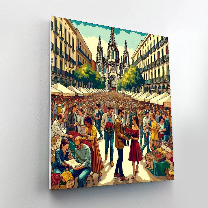 Day Of Sant Jordi - Barcelona, Spain Paint By Numbers
