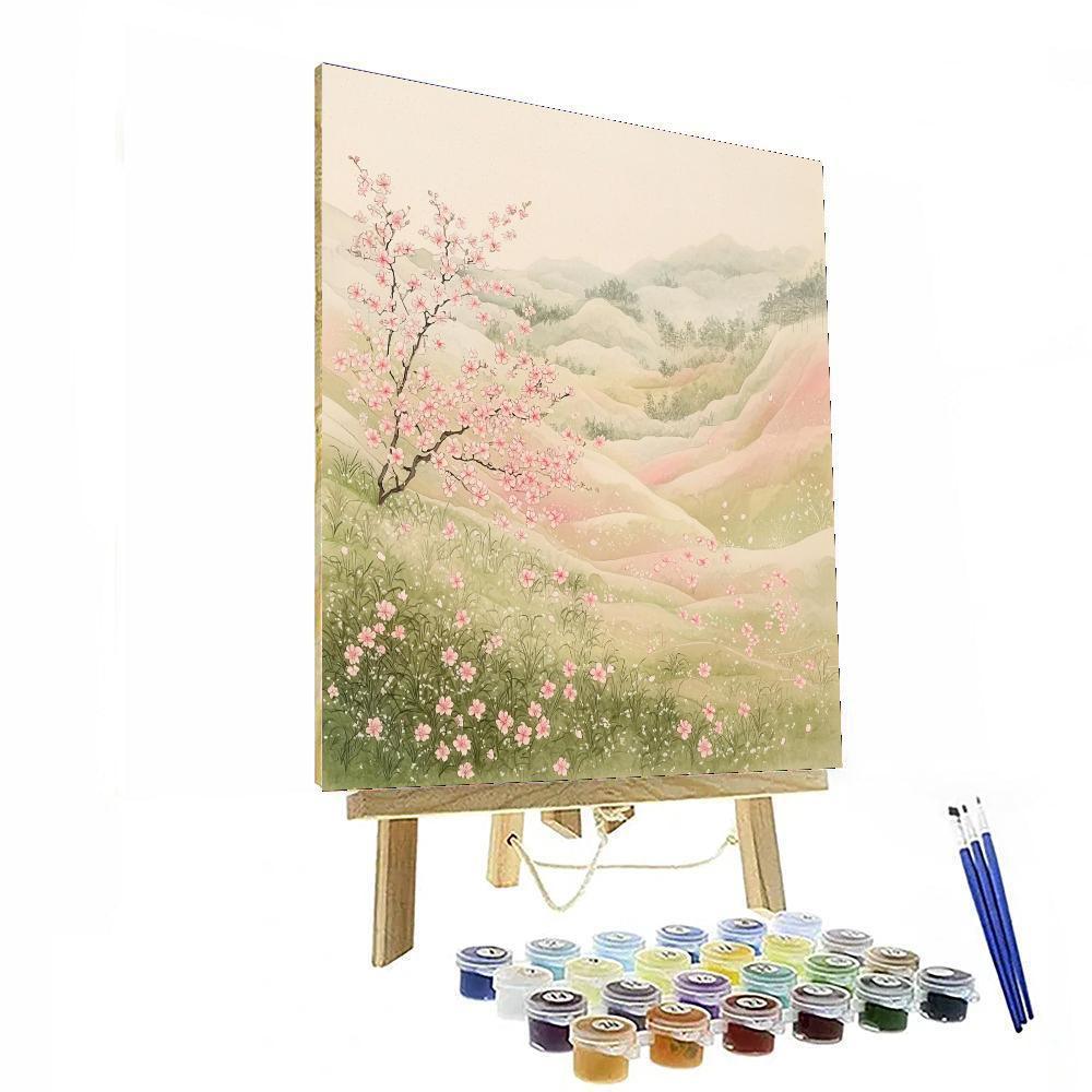 Hiroshige Inspired Ethereal Blossoms In Tranquil Breezes  Paint By Color