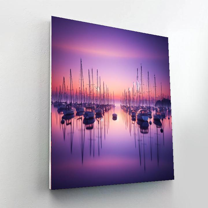 Dusk Over Tranquil Harbor Painting By Numbers Kit