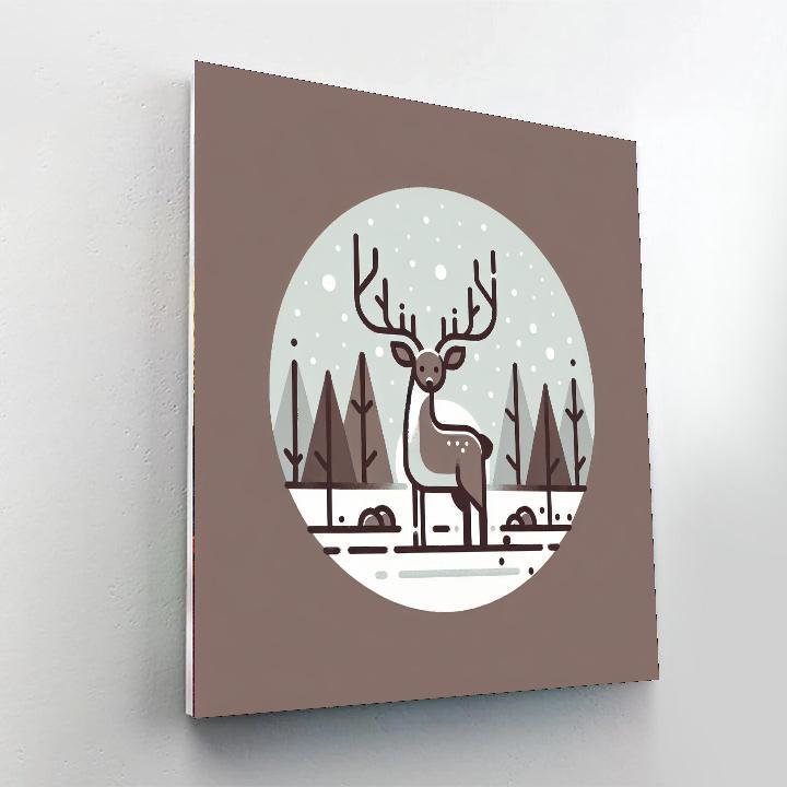 Rustic Reindeer Paint By Numbers Art