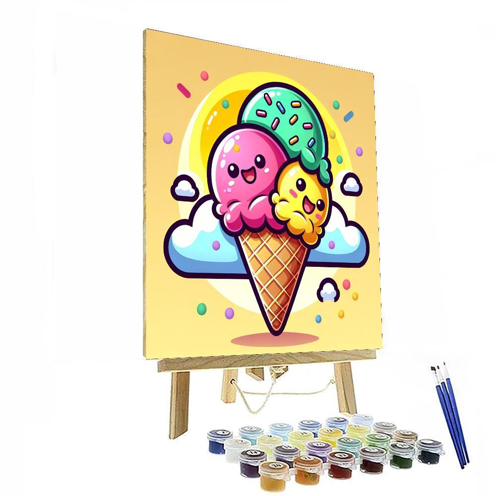 Funny Ice Cream Cone Paint By Numbers Kits