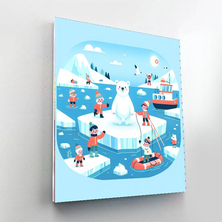 Polar Bear Rescue Mission DIY Paint By Numbers