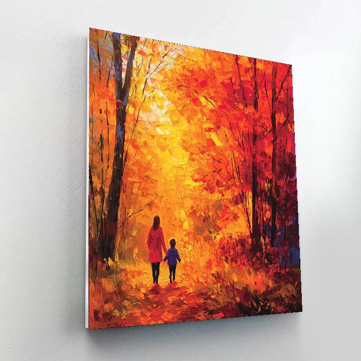 Motherly Love And Autumn Leaves DIY Paint By Numbers