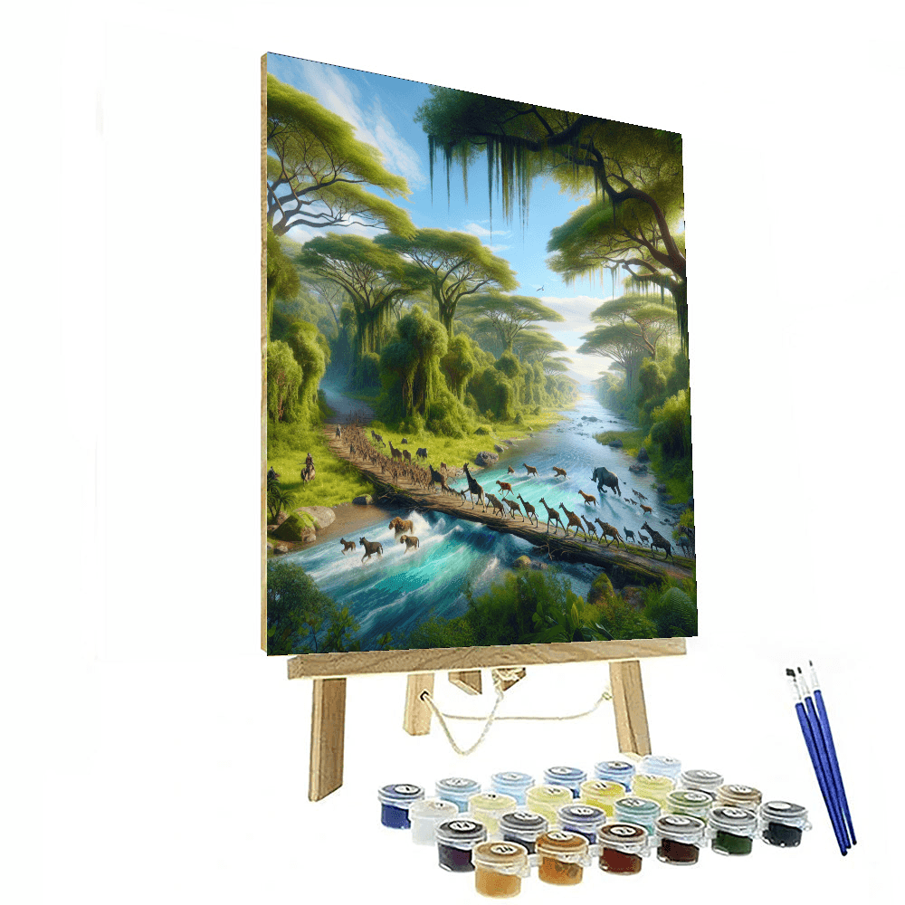 Safari River Crossing Number Painting