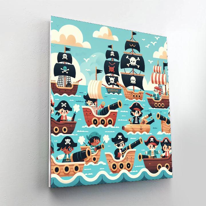 Pirate Ship Battle Numbered Painting Kits