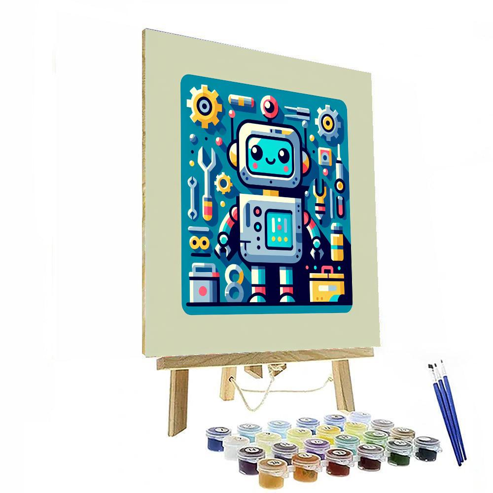 Inquisitive Robot Inventor Painting By Numbers Kit