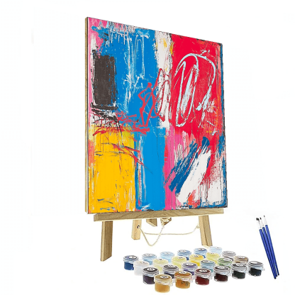Jean-Michel Basquiat Inspired Vibrant Connections  Paint By Color