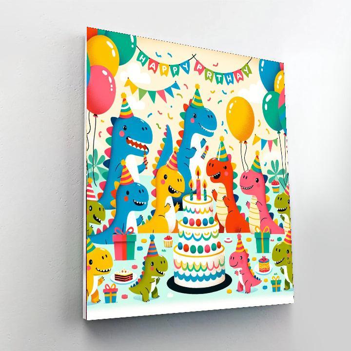 Delightful Dinosaur Party Number Painting