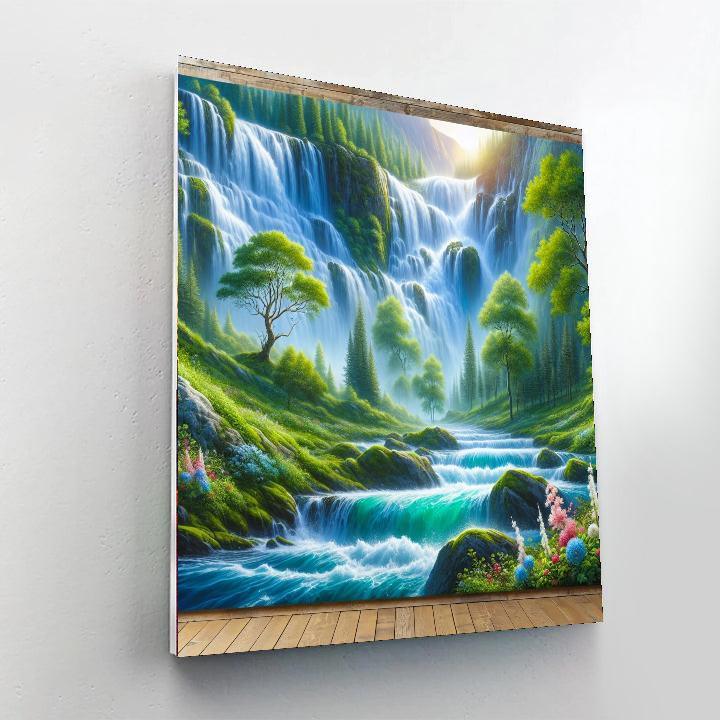 Majestic Waterfall Serenity Paint By Numbers Art