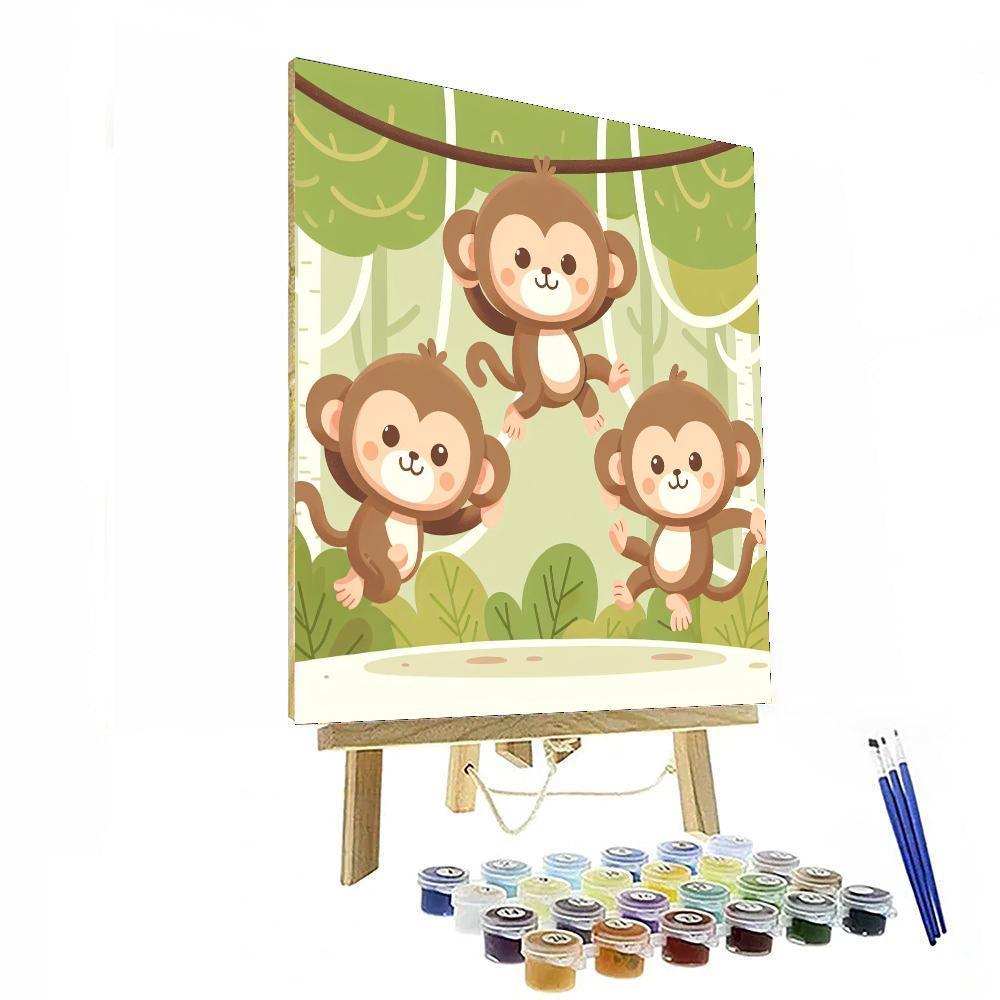Jungle Monkey Fun Painting Number Kit