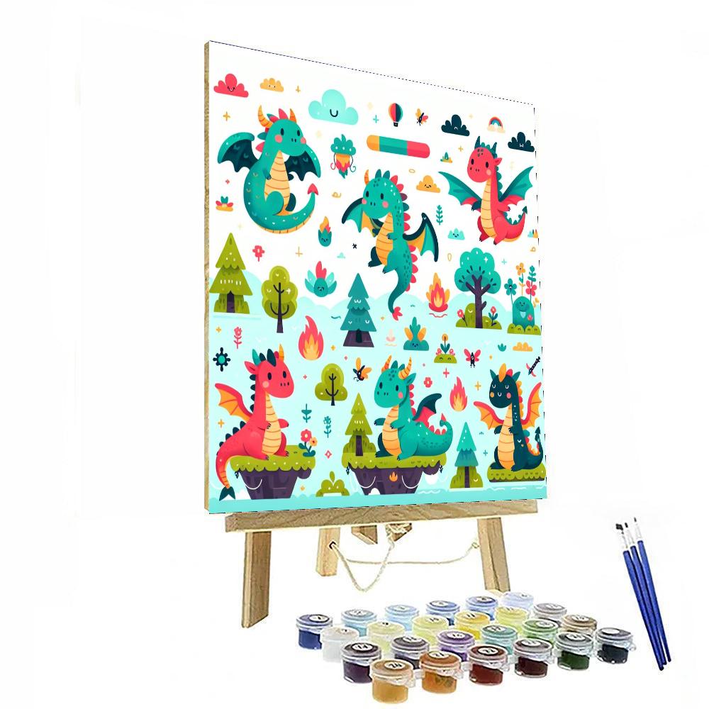 Charming Dragons Numbered Painting Kits