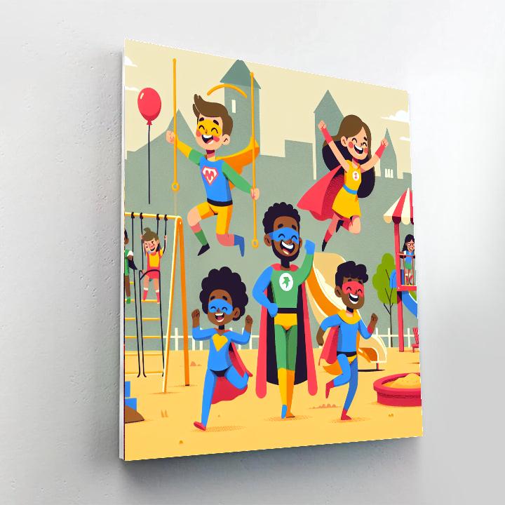 Superhero Playground Paint By Numbers Kits