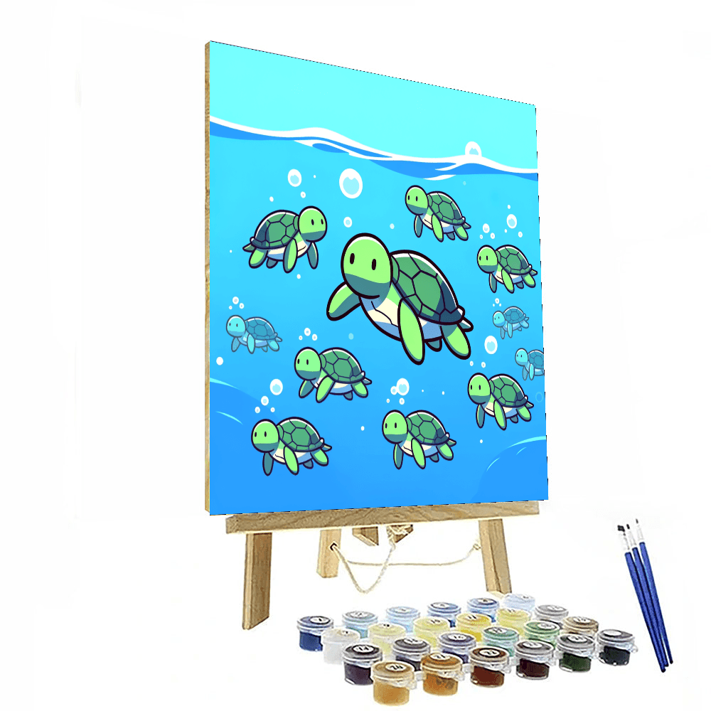 Cheerful Turtles Painting By Numbers Kit
