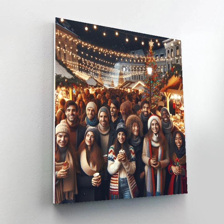 Bucharest's Christmas Market - Romania Painting By Numbers Kit