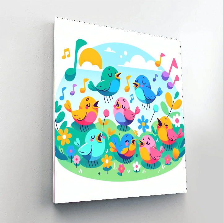 Musical Meadow With Singing Birds Paint By Number