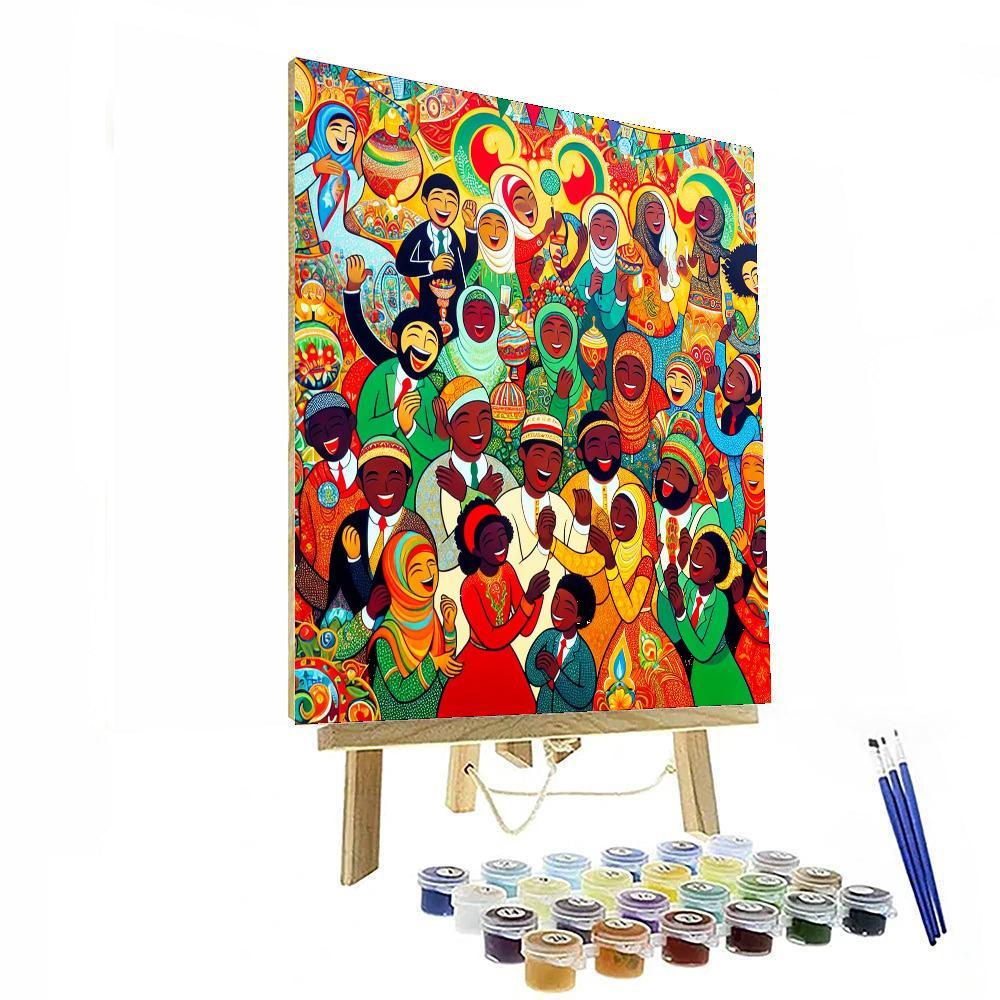 Festive Celebration Of Color Painting By Numbers Kit