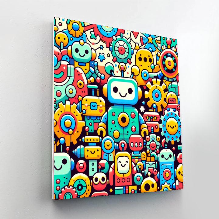 Fun With Friendly Robots Paint By Number