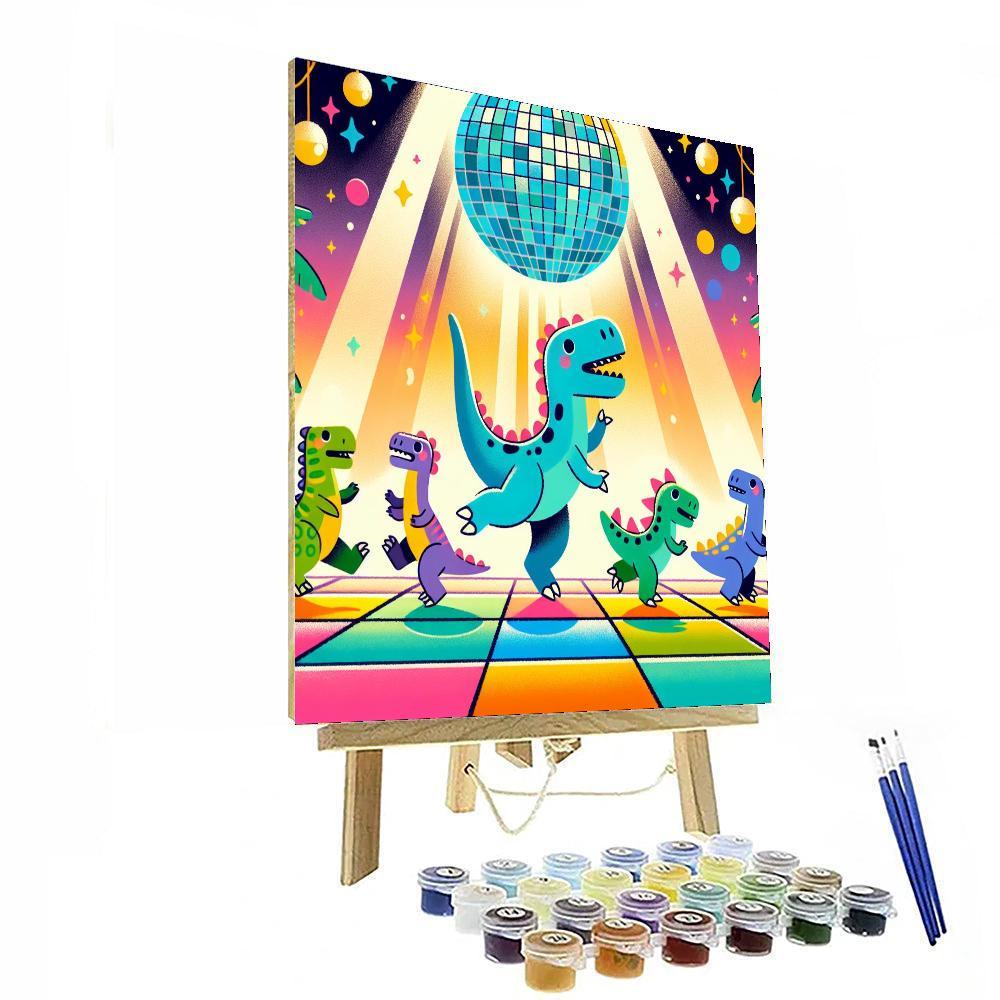 Dazzling Dinosaur Disco Number Painting