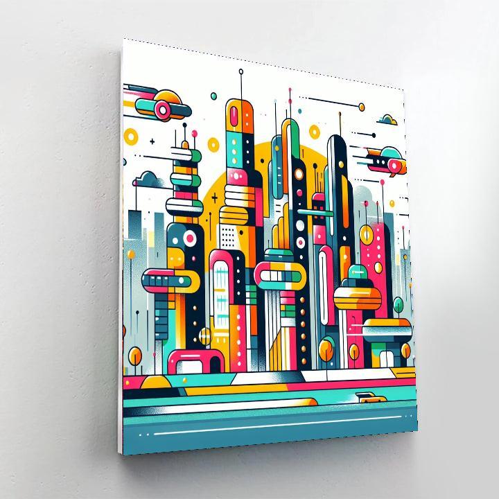 Futuristic Cityscape Wonders Paint By Number