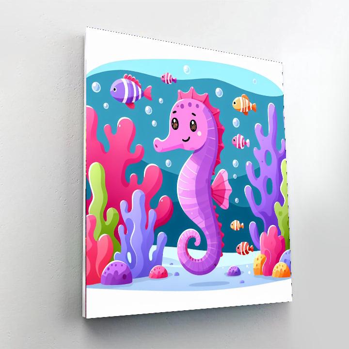 Curious Seahorse Paint By Number