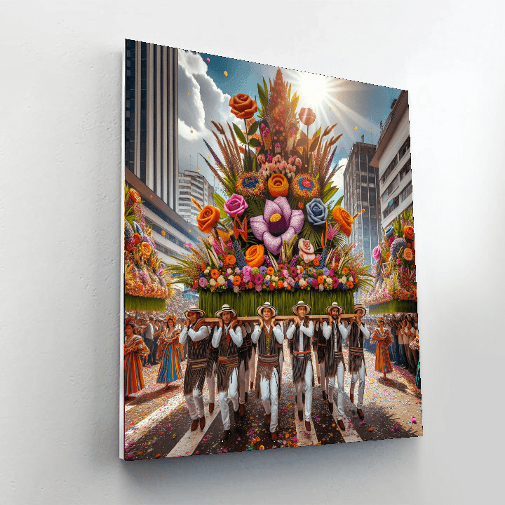 Flower Festival Of Medellin Paint By Numbers Kits