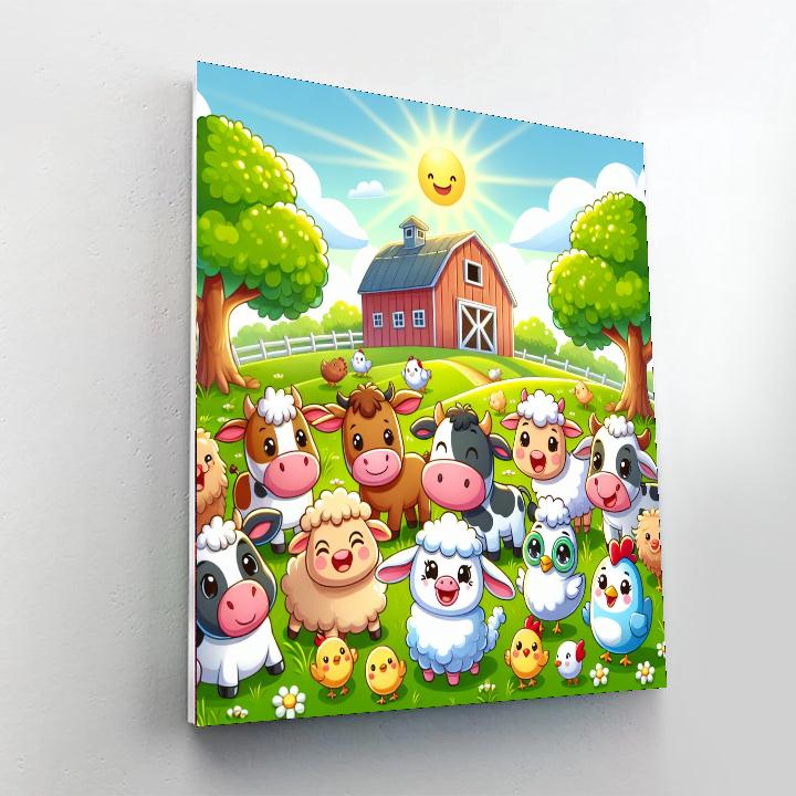 Cute Farm Fun Painting By Numbers Kit