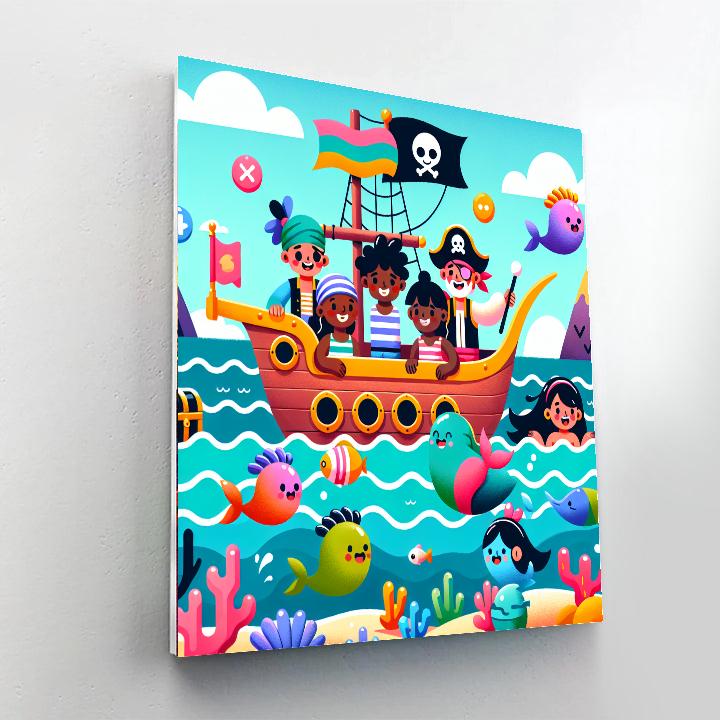 Pirates And Mermaids At Sea DIY Paint By Numbers