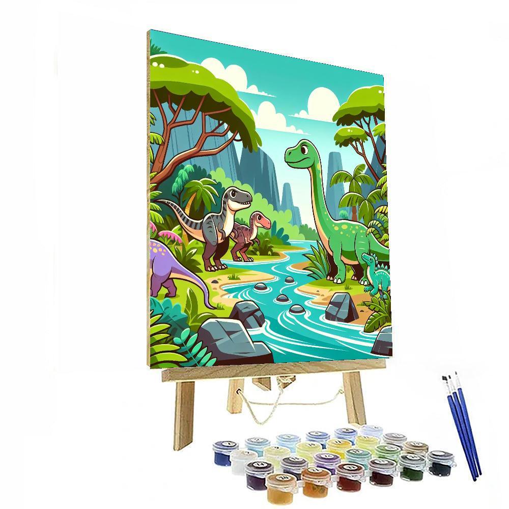 Dinosaurs In The Jungle Numbered Painting Kits