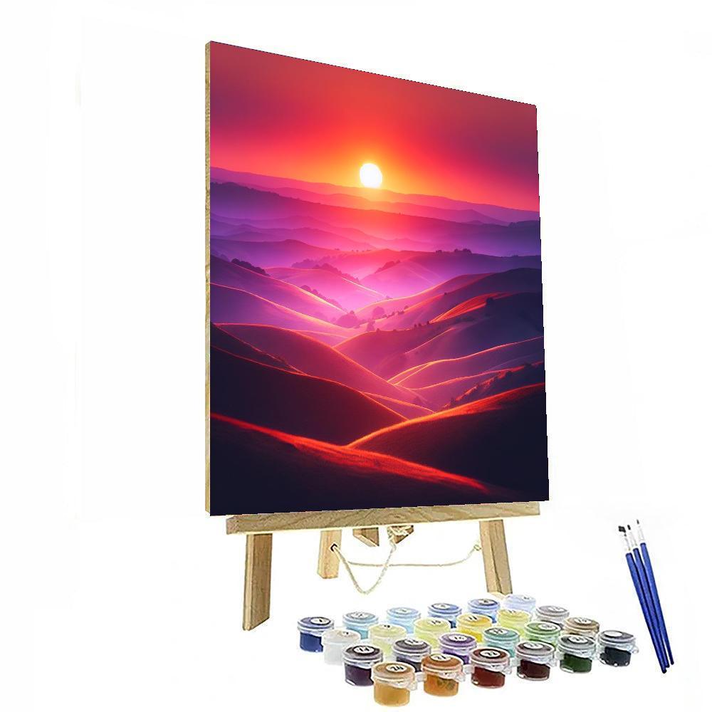 Ethereal Sunset Over Hills Paint By Numbers