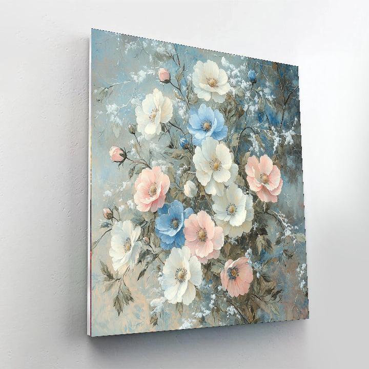 Leonardo Da Vinci Inspired Frosted Petals  Paint By Numbers Art