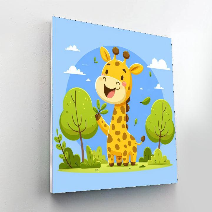 Excited Giraffe DIY Paint By Numbers