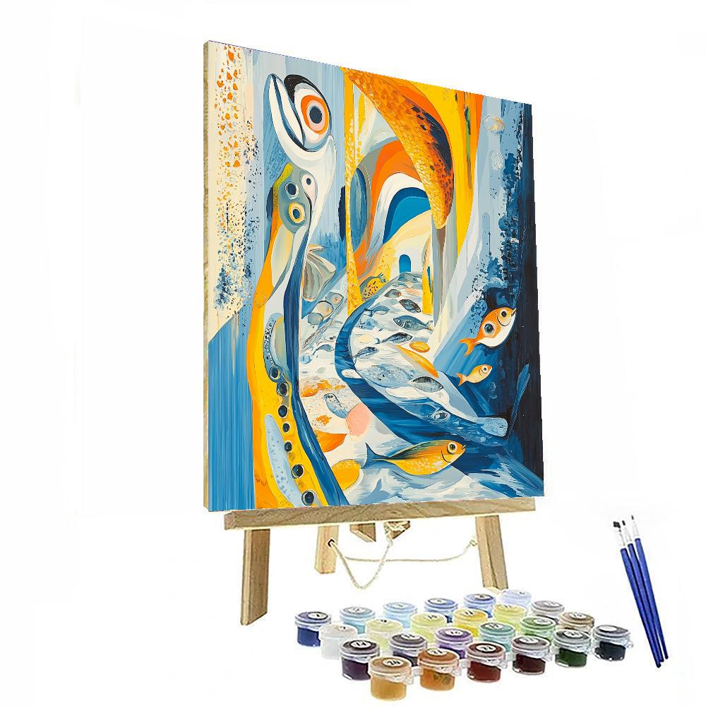 Salvador Dali Inspired The Surreal Fish Market  Paint By Numbers Kits