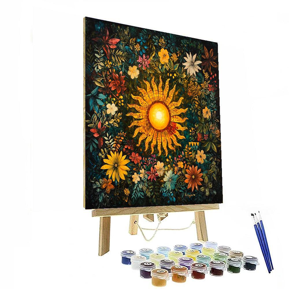 Frida Kahlo Inspired Harmony Of The Aztec Sun  Painting Number Kit