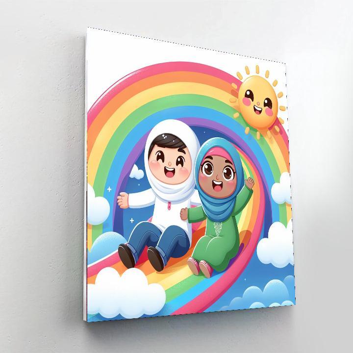 Cheerful Rainbow Race Paint By Color