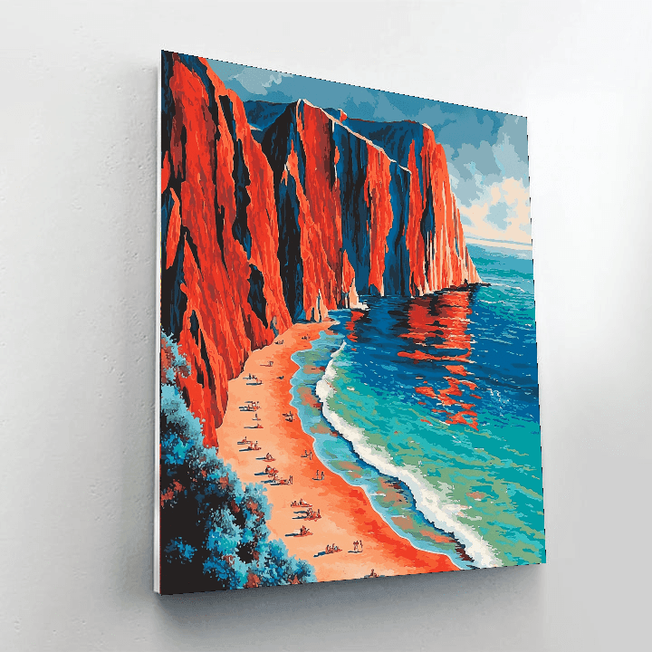 Santorini's Red Beach Paint By Numbers Kits