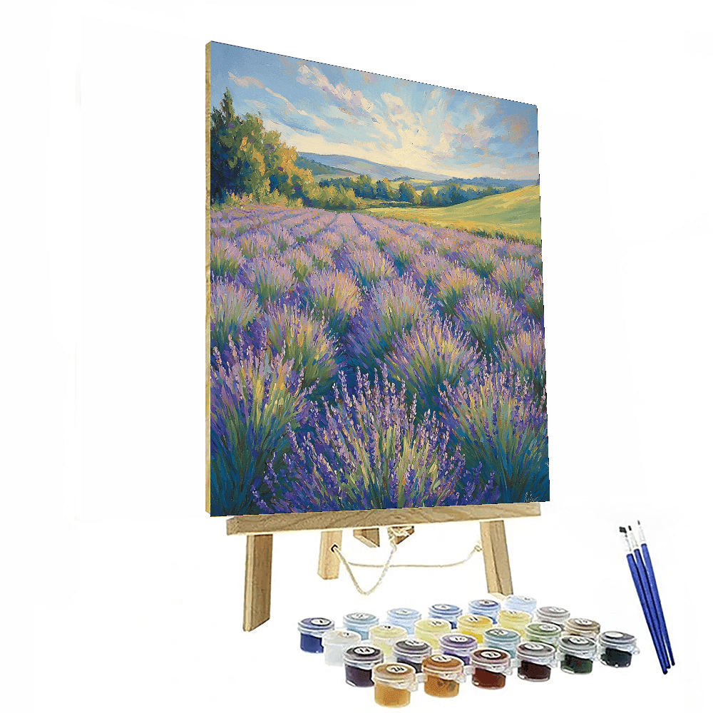 Claude Monet Inspired Fields Of Lavender  Paint By Color