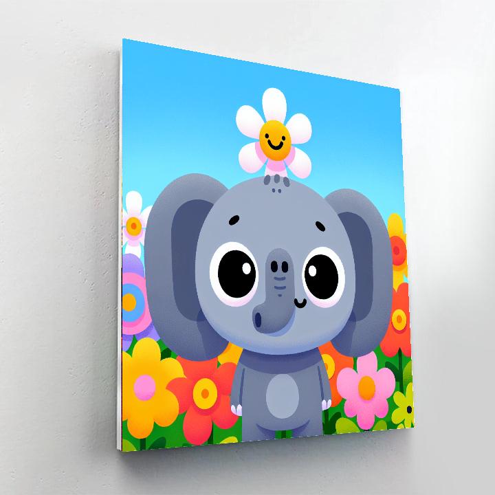 Curious Elephant Paint By Numbers Art