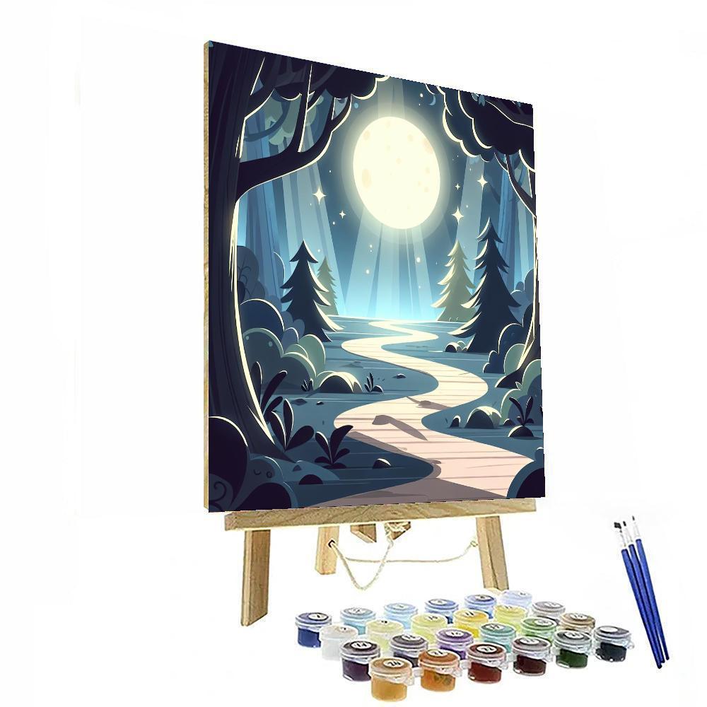 Mysterious Moonlit Path Paint By Numbers Art