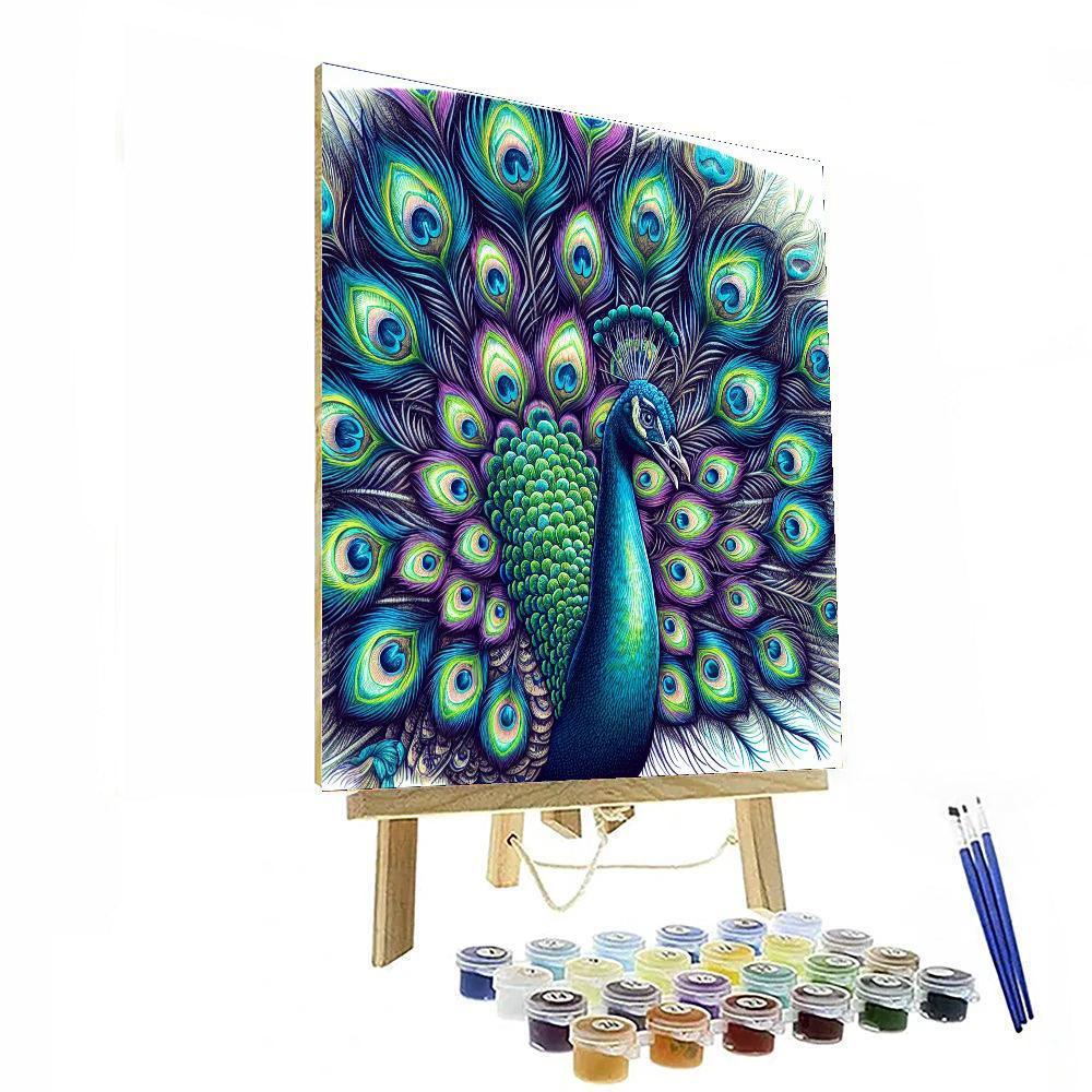 Peacock Plume Majesty DIY Paint By Numbers