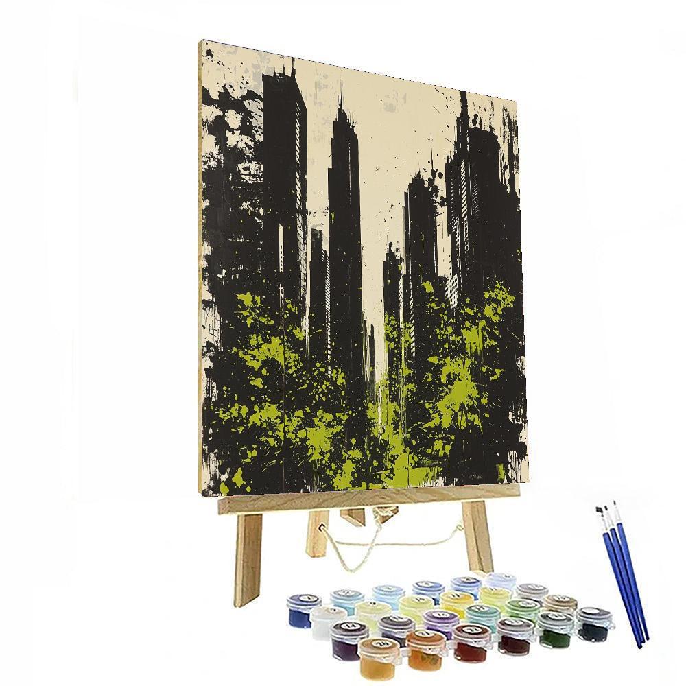 Banksy Inspired Concrete Jungle  Number Painting