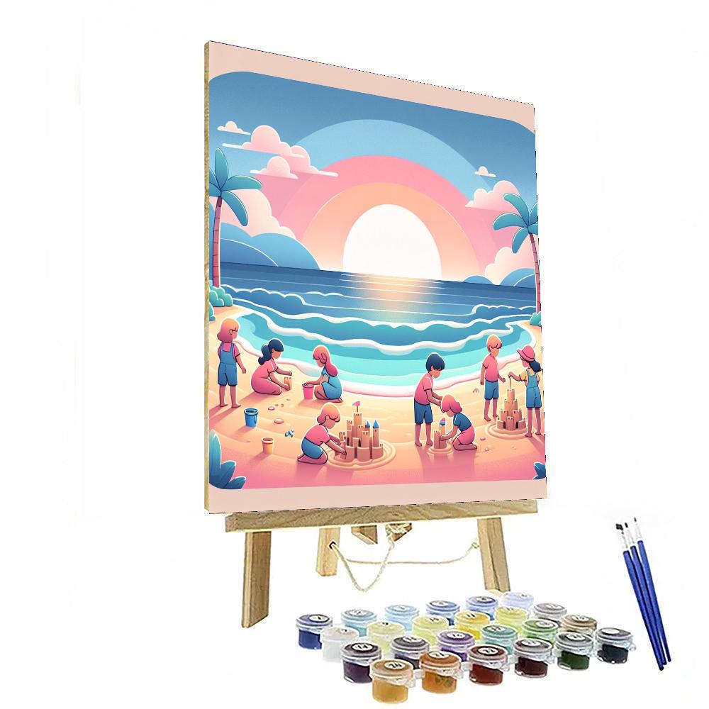 Peaceful Pastel Beach Day Paint By Numbers