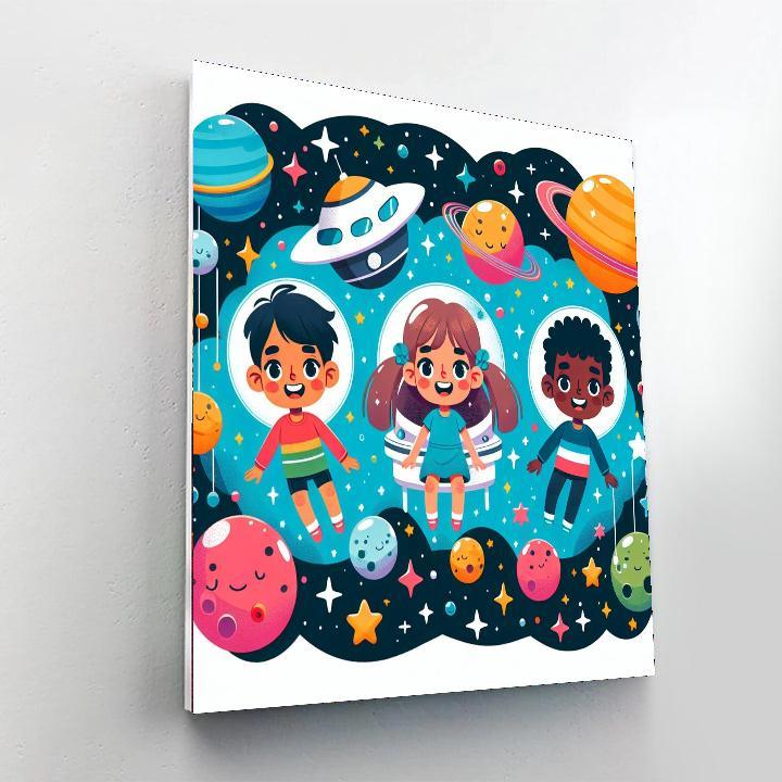 Cheerful Space Station Paint By Number