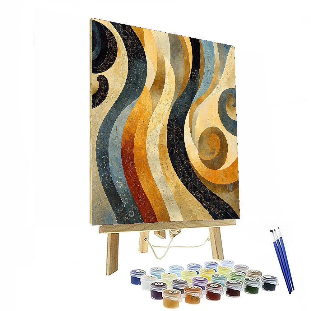 Gustav Klimt Inspired Abstract Echoes  Paint By Numbers Kits
