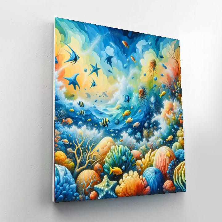 Radiant Coral Reef Exploration Painting Number Kit