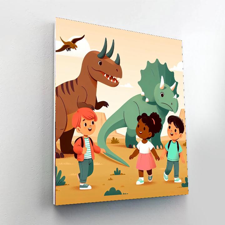 Journey To The Dino World Number Painting