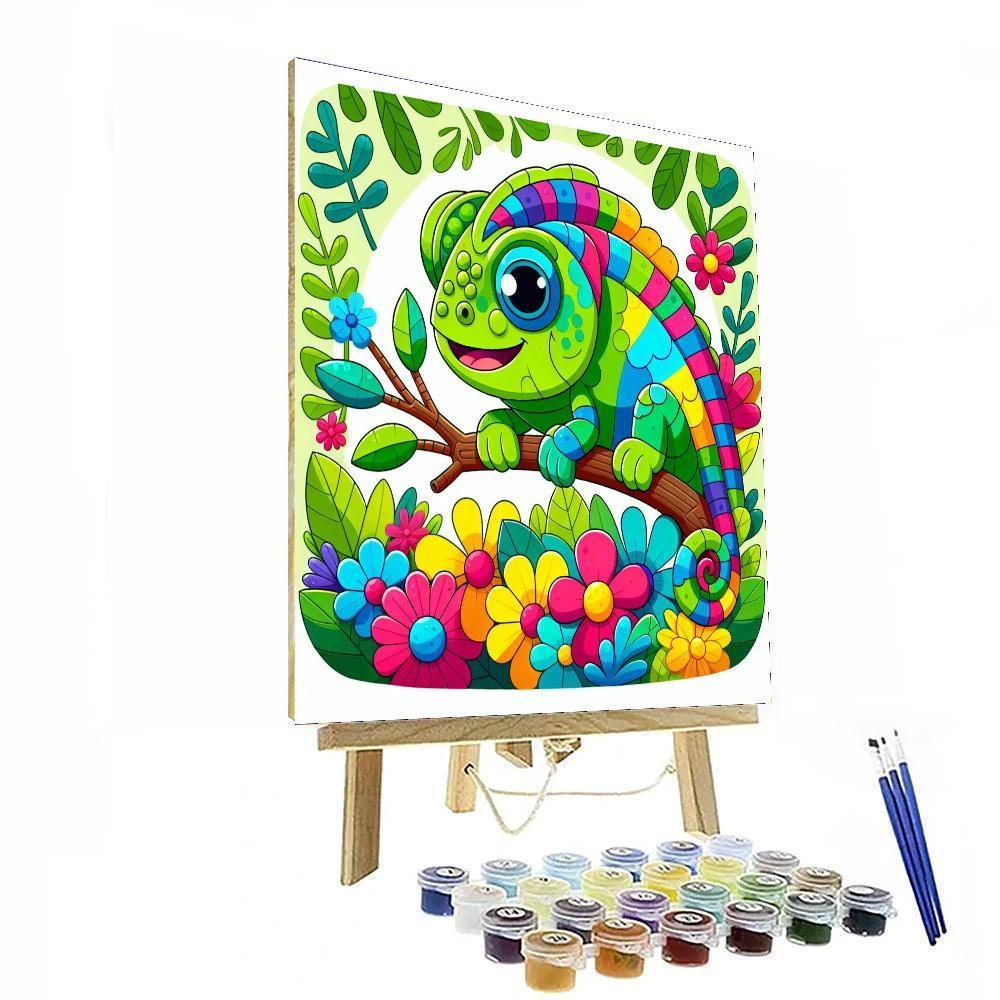 Silly Chameleon DIY Paint By Numbers