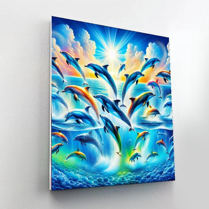 Dancing Dolphins In Paradise Painting By Numbers Kit