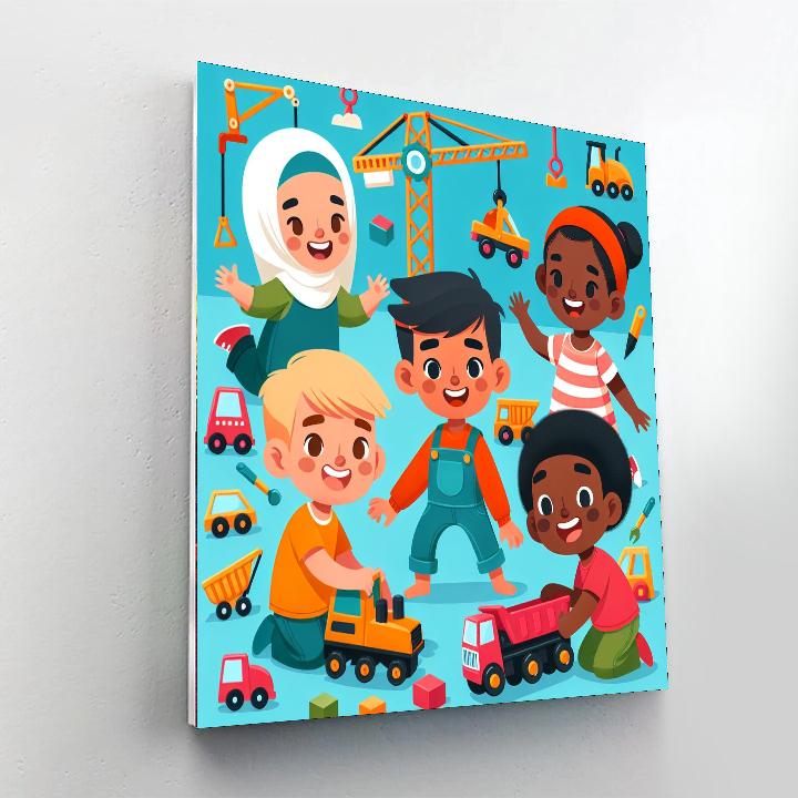 Little Builders' Construction Site Paint By Numbers Art